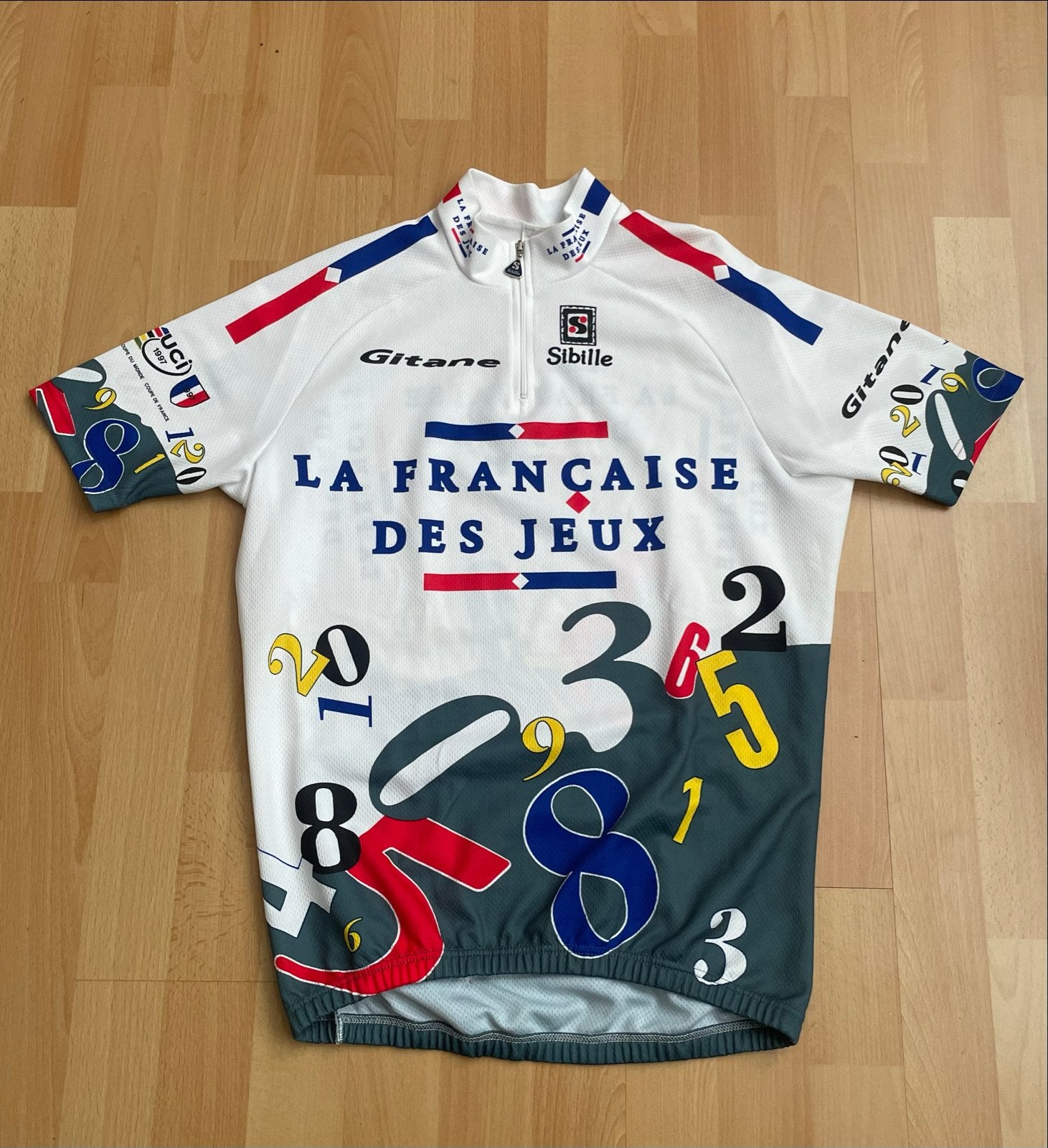 Vintage La Française des Jeux Wielershirt - Maat L, Ophalen of Verzenden, Zo goed als nieuw, Kleding