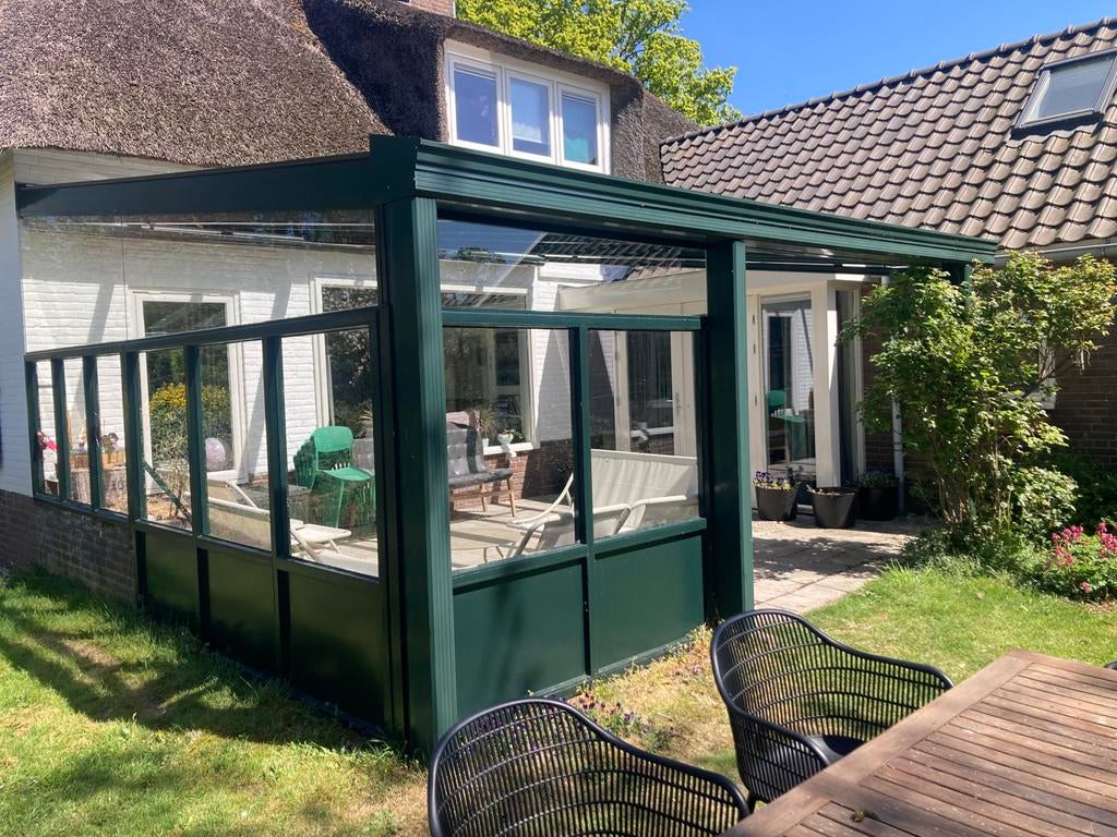 Glazen /Aluminium pui-overkapping-serre, Tuin en Terras, Overkappingen, Gebruikt, Serre, Ophalen