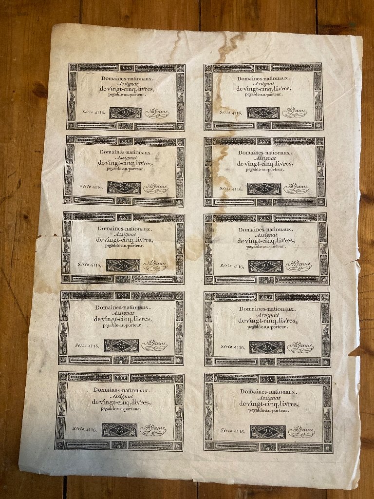 Assignation de 25 livres, Postzegels en Munten, Ophalen of Verzenden, Frankrijk, Los biljet