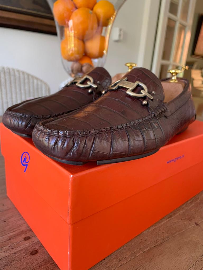 OPRUIMING!: Moccasins DJ Pliner 42(8) Croco, Verzenden, Zo goed als nieuw, Minder dan 50 cm