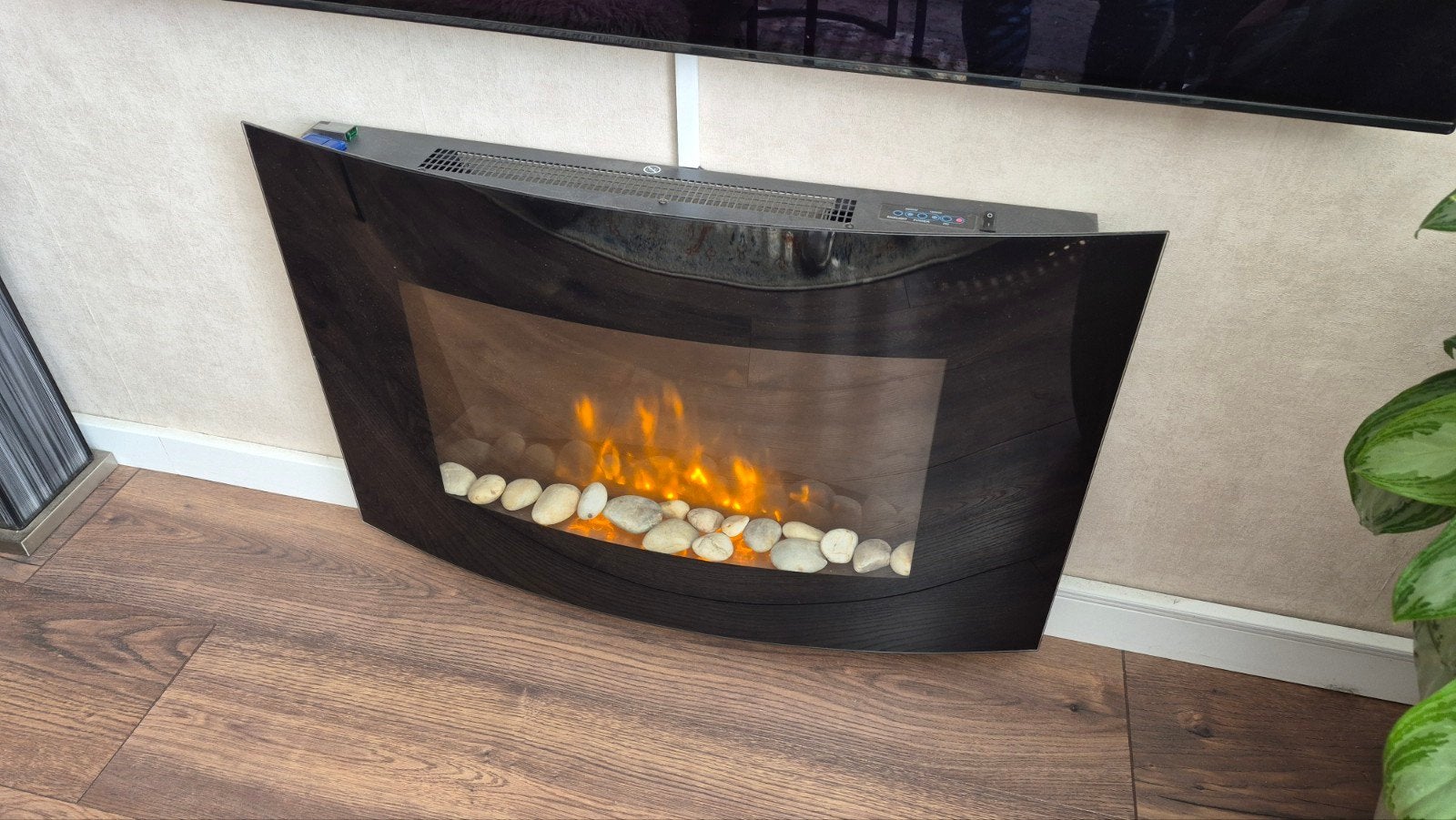Elektrische sfeerhaard met verwarming en afstandsbediening, Ophalen, Zo goed als nieuw, Hangende haard, Elektrische haard