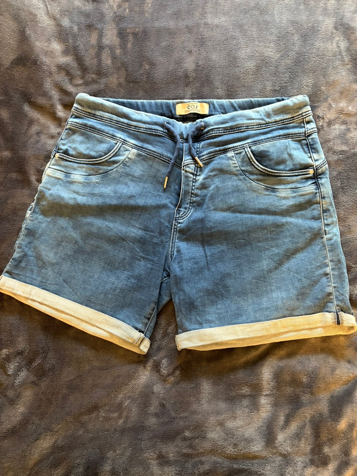 Korte stretch spijkerbroek mt L - COJ, Kort, Blauw, Maat 46/48 (XL) of groter, Ophalen of Verzenden