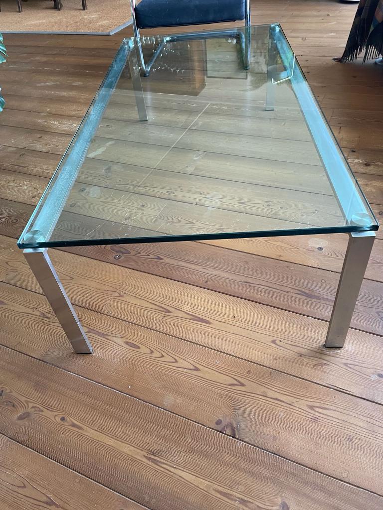Glazen salontafel, Ophalen, 100 tot 150 cm, 50 tot 100 cm, Zo goed als nieuw
