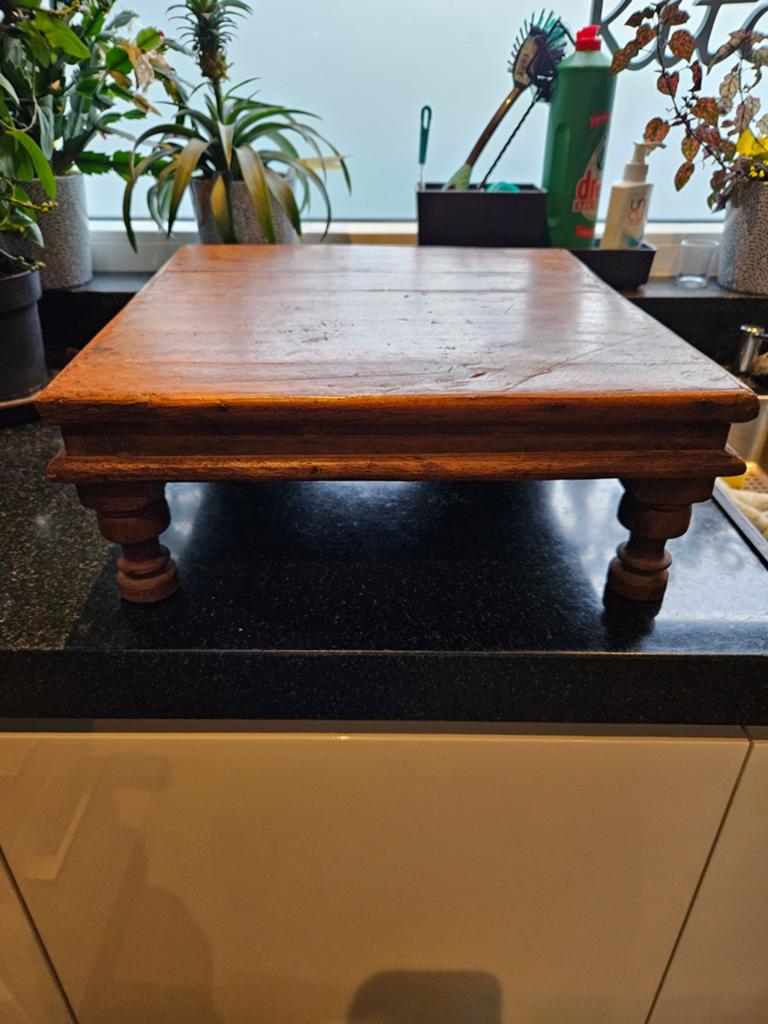 Vintage Bajot indiase lage styling plateau bijzettafel, Ophalen, 50 tot 100 cm, Rond, 50 tot 100 cm