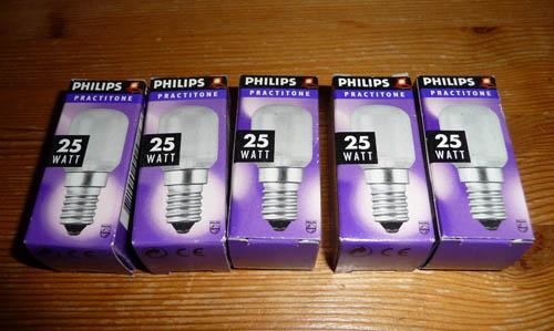 lampjes 5 stuks Philips Practitone 25 watt, Ophalen of Verzenden, Nieuw