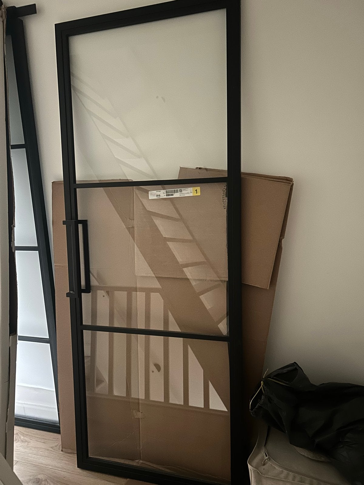 Moderne stalen stalen klapdeur met 3 panelen (211x82,5 cm), 80 tot 100 cm, Binnendeur, Ophalen of Verzenden, 200 tot 215 cm
