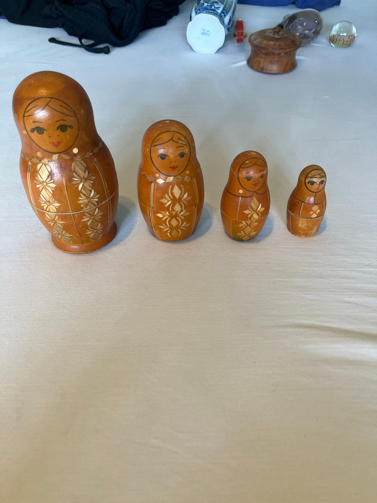 Vintage Matroesjka Poppen Set - 4 Stuks, Ophalen of Verzenden, Zo goed als nieuw