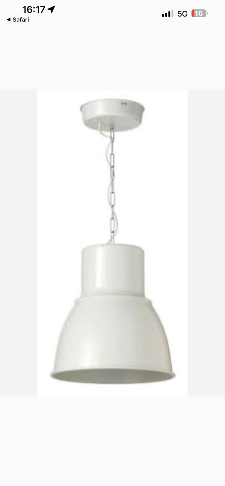Hektar hanglamp wit, Ophalen, Nieuw