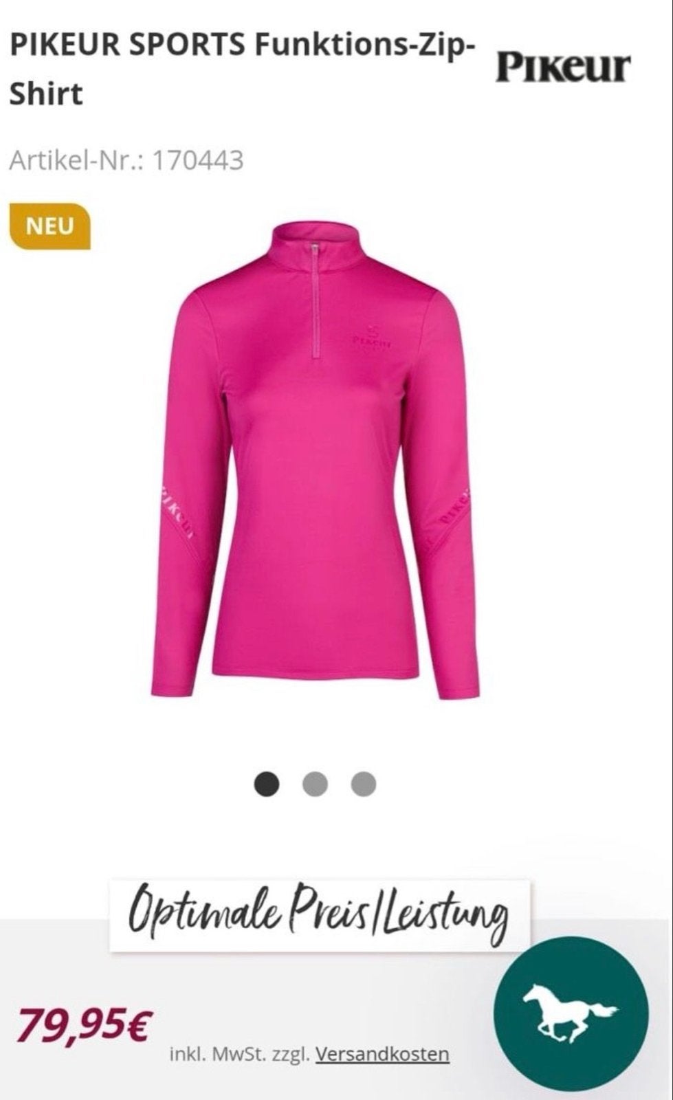 Nieuw Paardrij shirt van Pikeur, Dieren en Toebehoren, Paardrijkleding, Ophalen of Verzenden, Nieuw, Dressuur, Bovenkleding