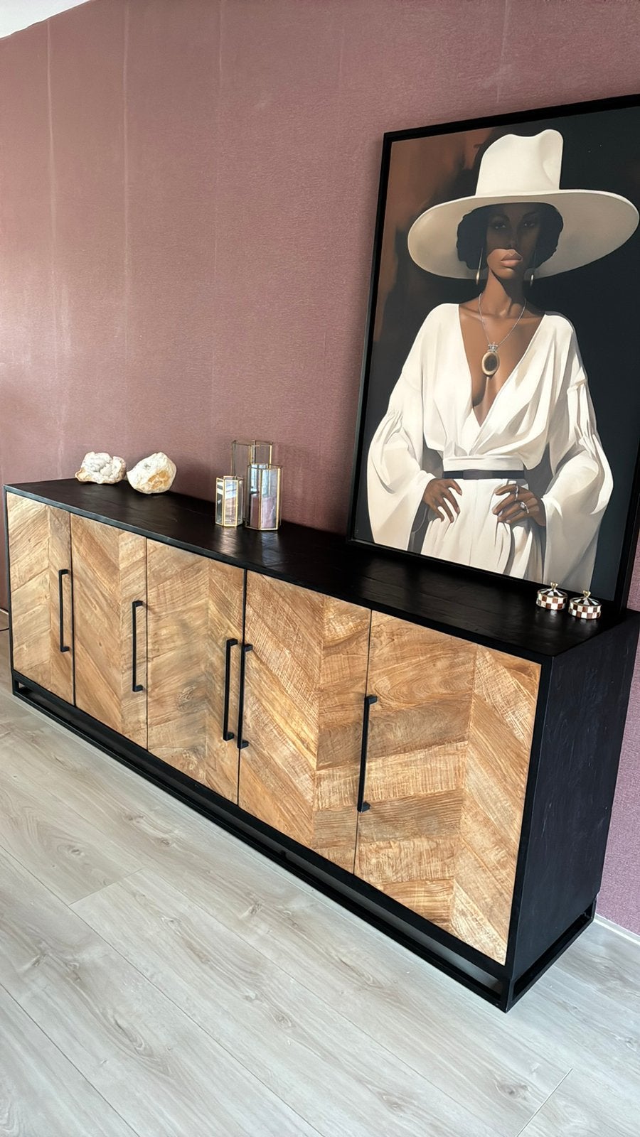 Dressoir OMG - hongaarse punt, Huis en Inrichting, Ophalen, Teakhout, Zo goed als nieuw, 200 cm of meer