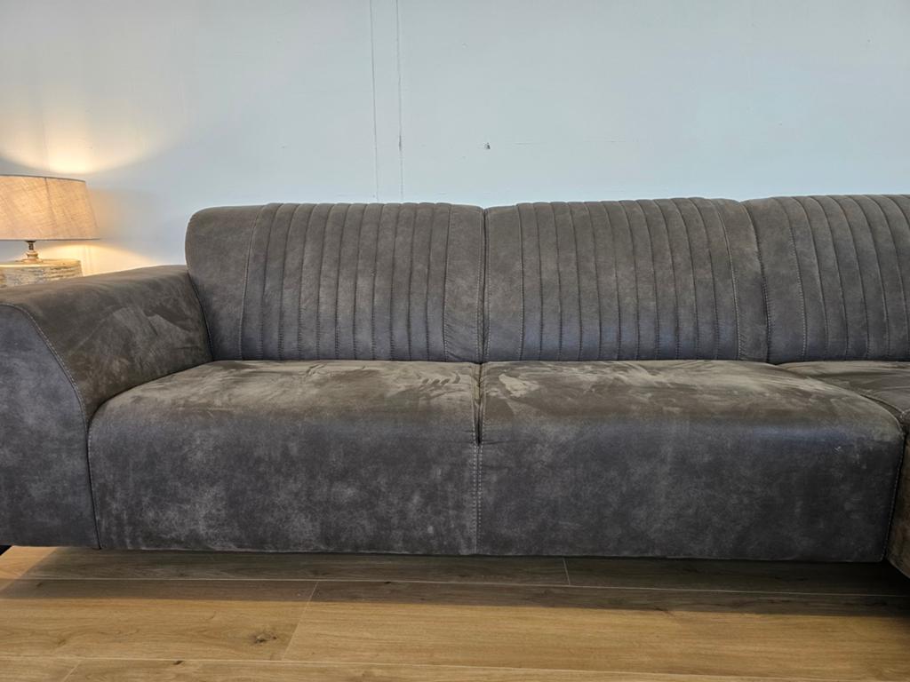 Hoekbank - Microvezel - Piano leuning, 125 cm of meer, 125 cm of meer, Zo goed als nieuw, Info@homefriesland.nl