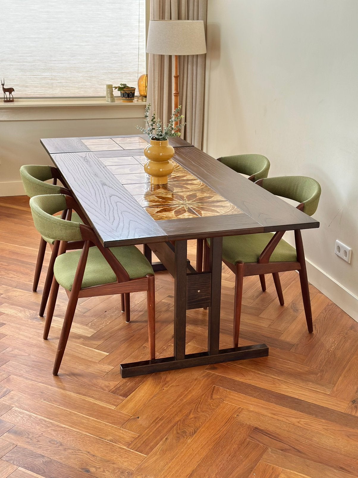 Vintage eettafel verlengbaar deens jaren 50/60/70, Huis en Inrichting, Ophalen, Gebruikt, 50 tot 100 cm, Overige houtsoorten