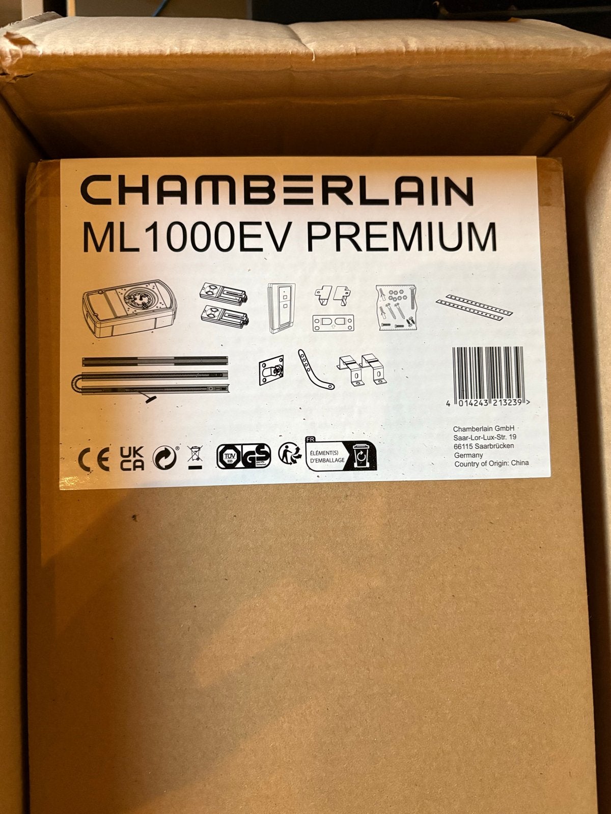 Garagedeuropener Chamberlain ML1000EV Premium - Nieuw!, Ophalen, 120 cm of meer, 215 cm of meer, Garagedeur