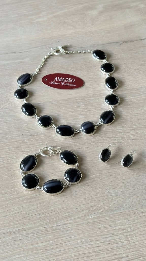 Amadeo Sieraden set, Ophalen of Verzenden, Zo goed als nieuw, Zilver, Overige materialen