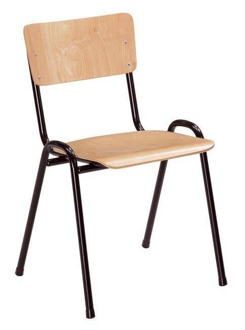 Kantinestoel Harold, 4-poots stapelbare stoel, Hout, Bruin, Nieuw, Ophalen of Verzenden, Vijf, Zes of meer stoelen