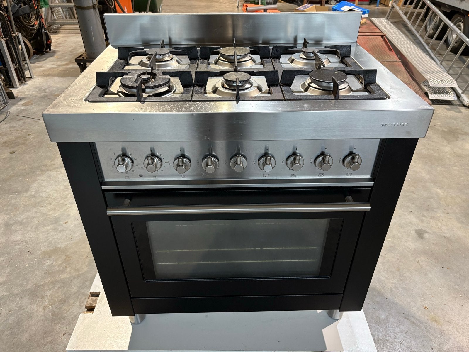 Bosch Solitaire 6 pits gasfornuis, Gebruikt, Hete lucht, 60 cm of meer, Ophalen of Verzenden