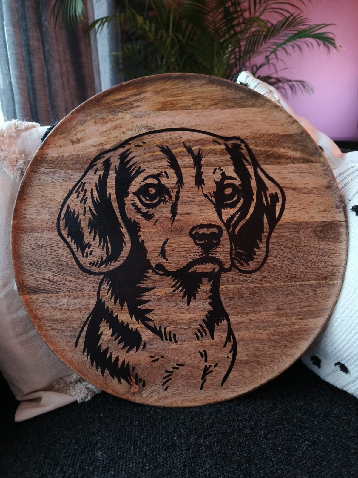 Handgemaakte Beagle op hout - 37cm, Ophalen of Verzenden