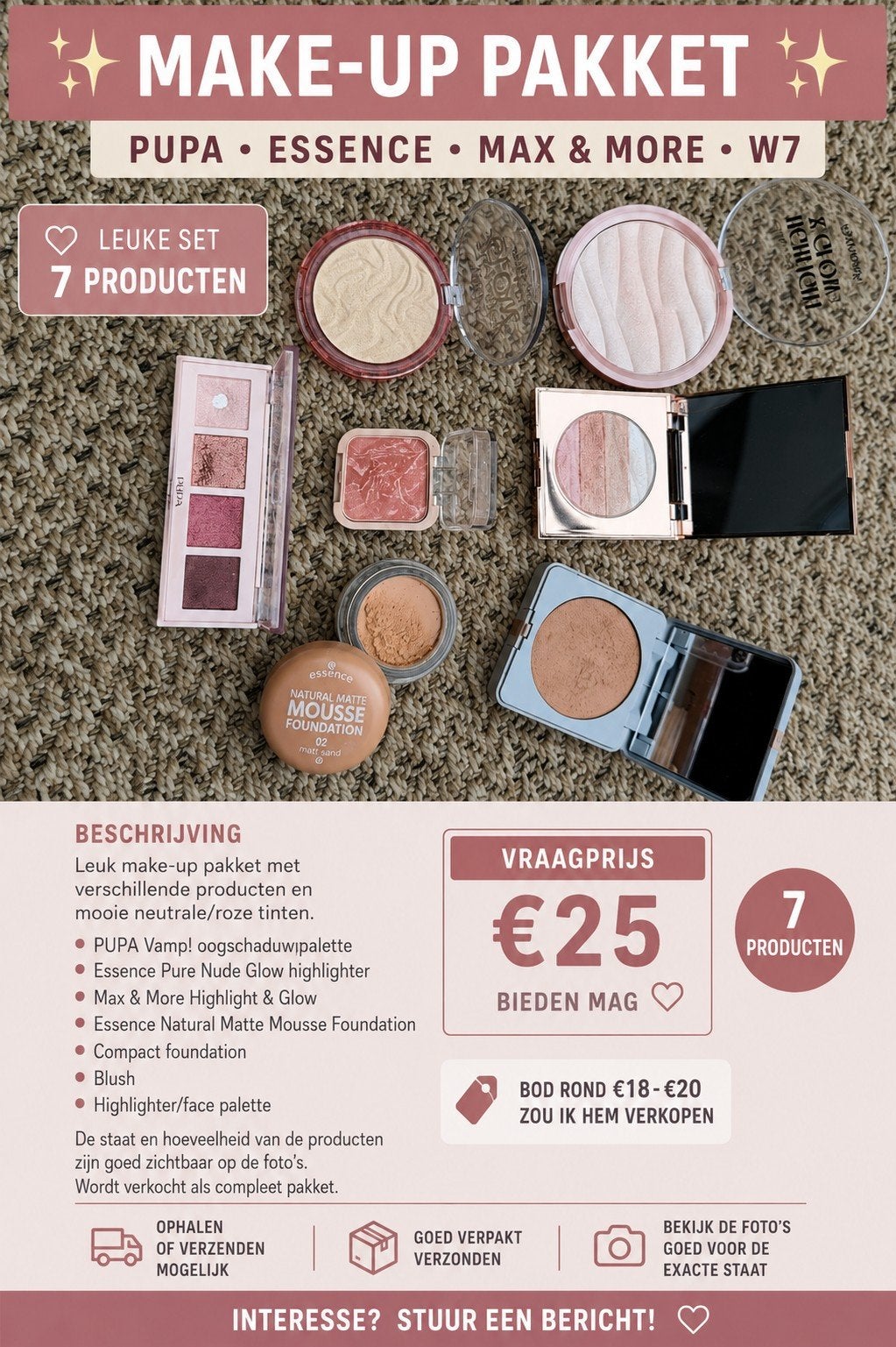 Make-up pakket: PUPA, Essence, Max & More, Ophalen of Verzenden, Gebruikt