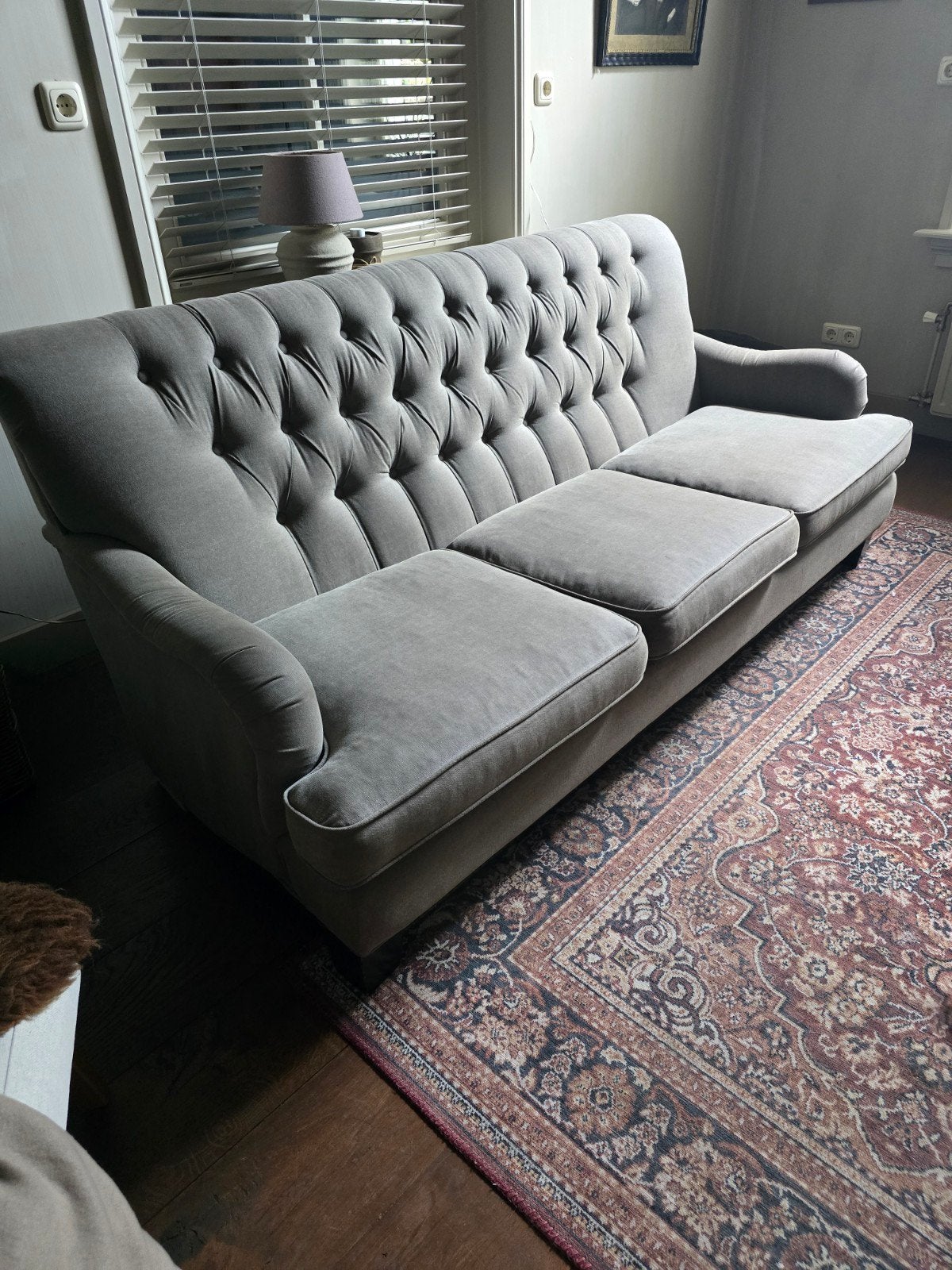 bank,.kleur,, taupe /grijs., Huis en Inrichting, Banken | Sofa's en Chaises Longues, Ophalen, Gebruikt, 150 tot 200 cm, Driepersoons