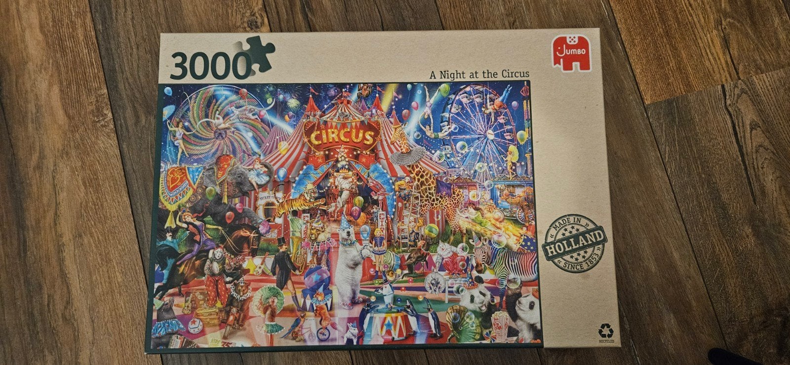 Jumbo Legpuzzel 3000 stukjes - A Night at the Circus, Hobby en Vrije tijd, Ophalen of Verzenden, Meer dan 1500 stukjes, Zo goed als nieuw