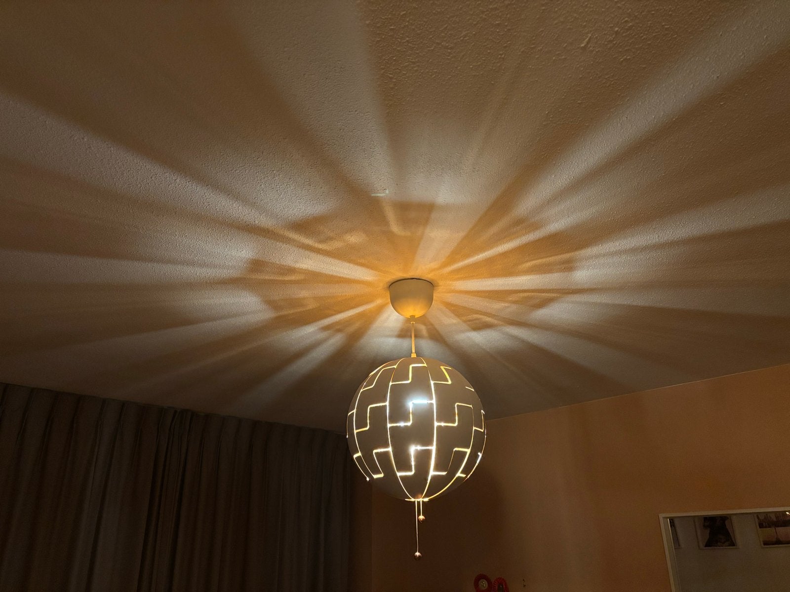 IKEA PS 2014 Hanglamp, wit/koperkleur, 35 cm, Ophalen, Zo goed als nieuw, Metaal, E27 (groot)