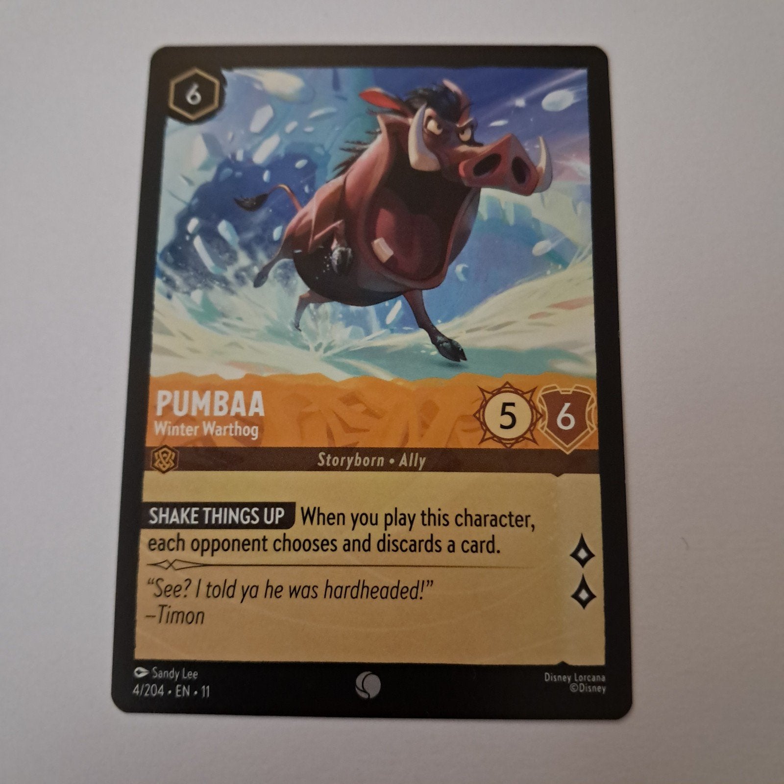 Lorcana Winterspell Pumbaa TCG Kaart - Disney Lorcana, Verzenden, Nieuw, Losse kaart