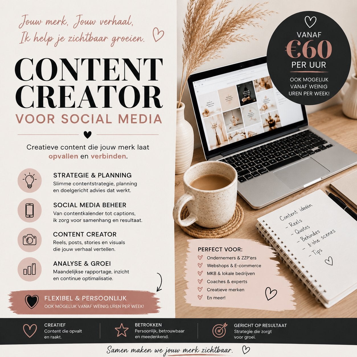 Content creator - social media, Variabele uren, Vanaf 5 jaar, Freelance of Uitzendbasis