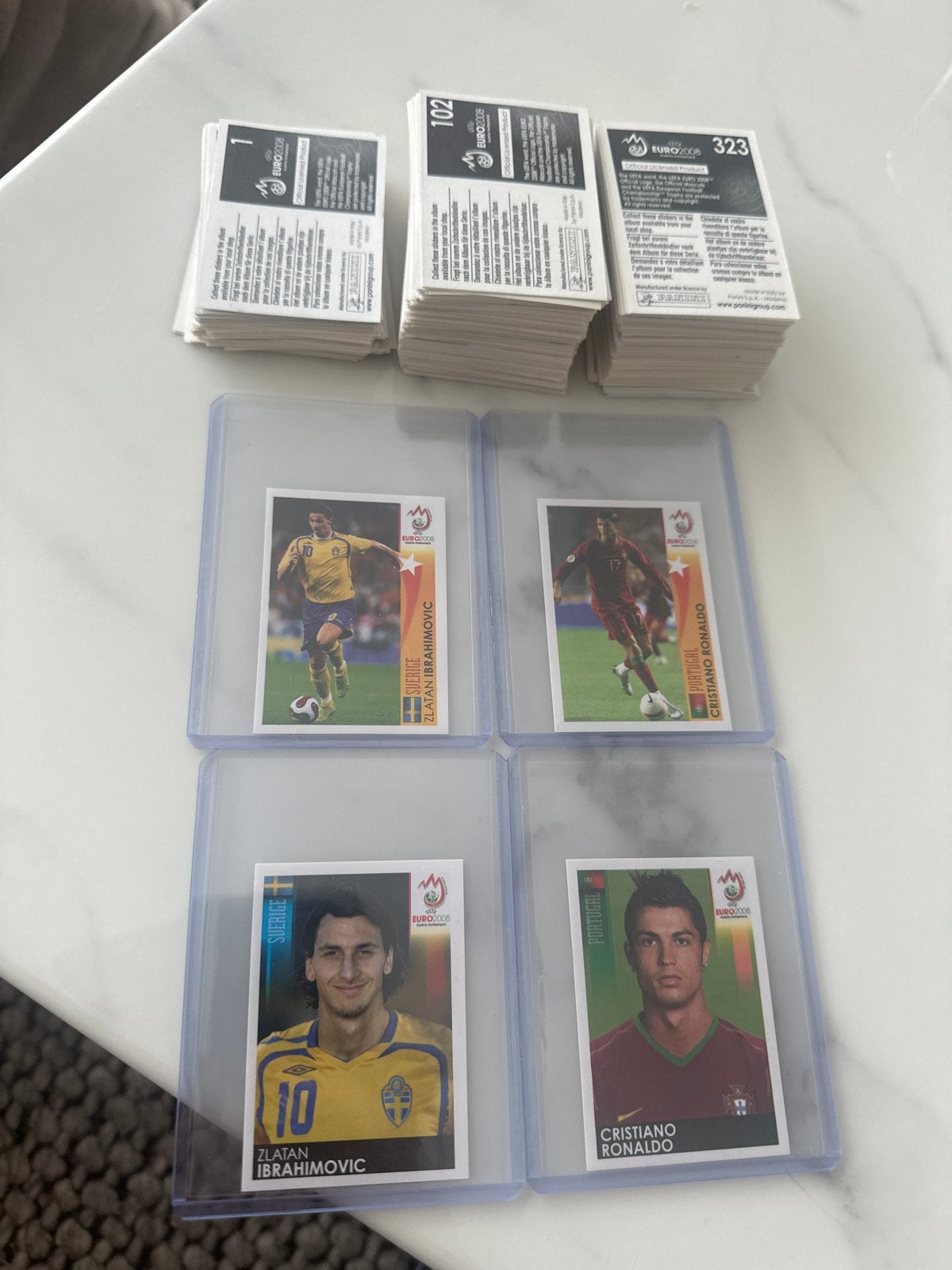 Complete set Euro 2008 Zlatan en Ronaldo 2x, Ophalen of Verzenden, Zo goed als nieuw, Buitenlandse clubs, Poster, Plaatje of Sticker