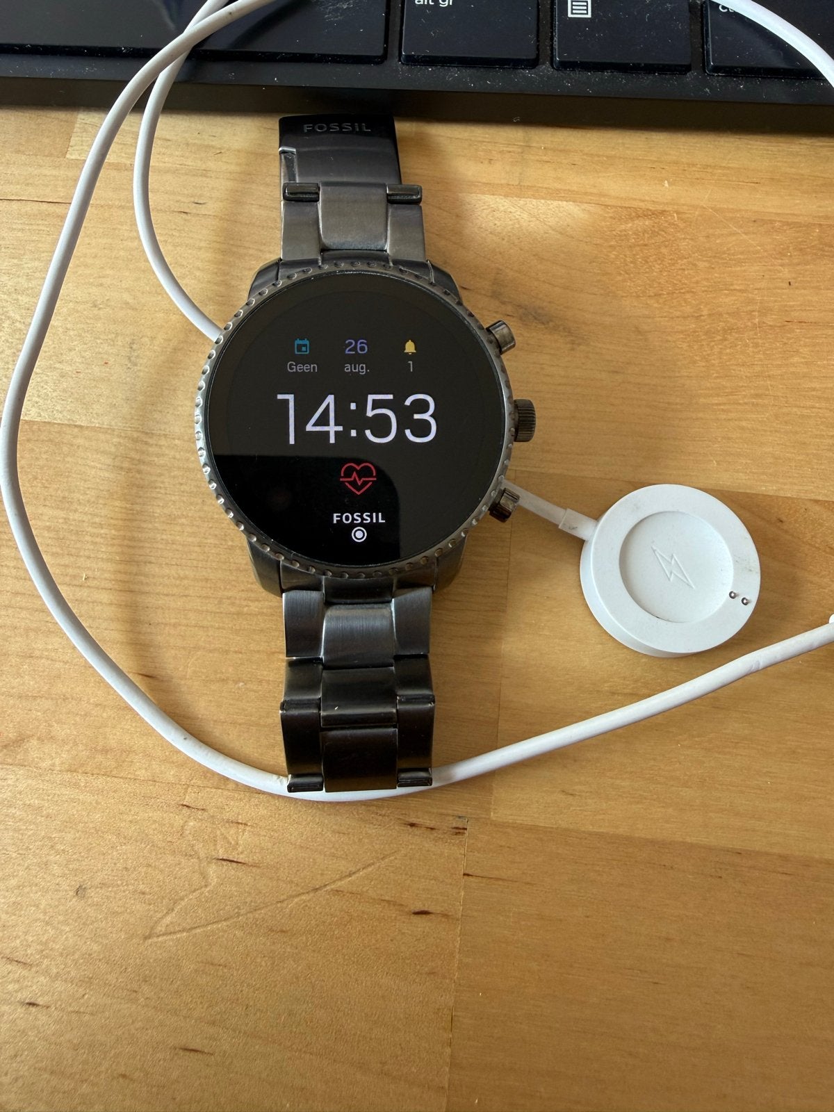 Fossil Smartwatch DW6F1 - Stijlvol en Functioneel, Gebruikt, Hartslag, Ophalen of Verzenden, Waterdicht