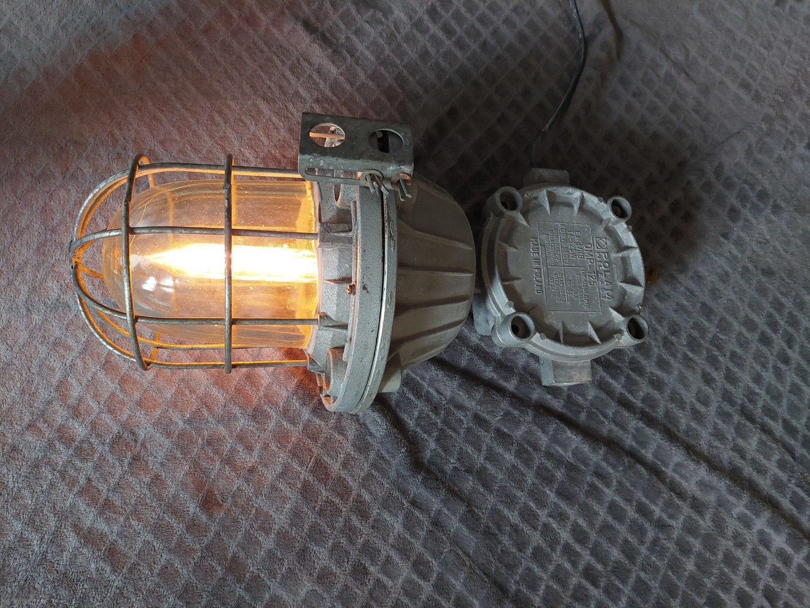 Polam industriele lamp aluminium kooilamp zwaar, Ophalen of Verzenden, Gebruikt, E27 (groot)