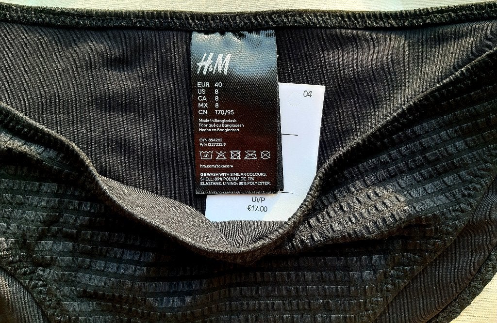 Bikini broekje van H&M met textuur maat 38/40. Gratis slip., H&M, Zwart, Nieuw, Ophalen of Verzenden
