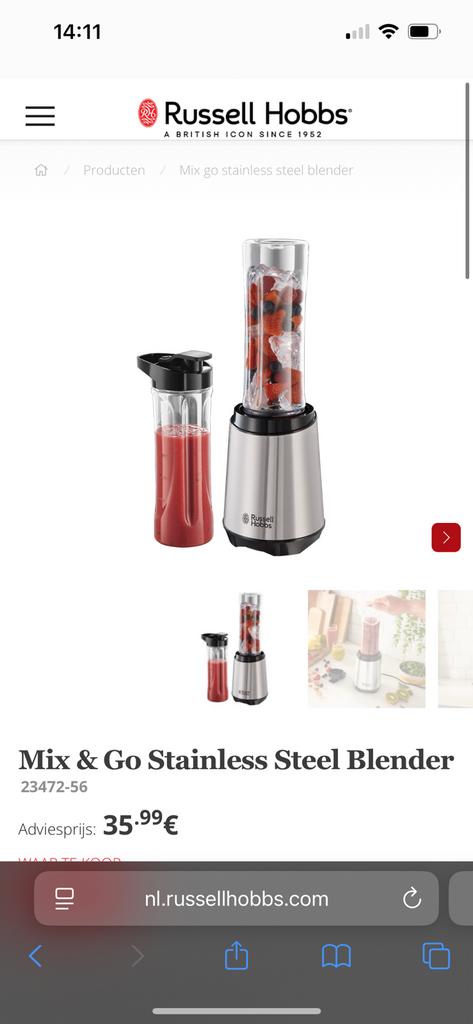 Blender russell hobbs, Minder dan 1 liter, Ophalen, Zo goed als nieuw