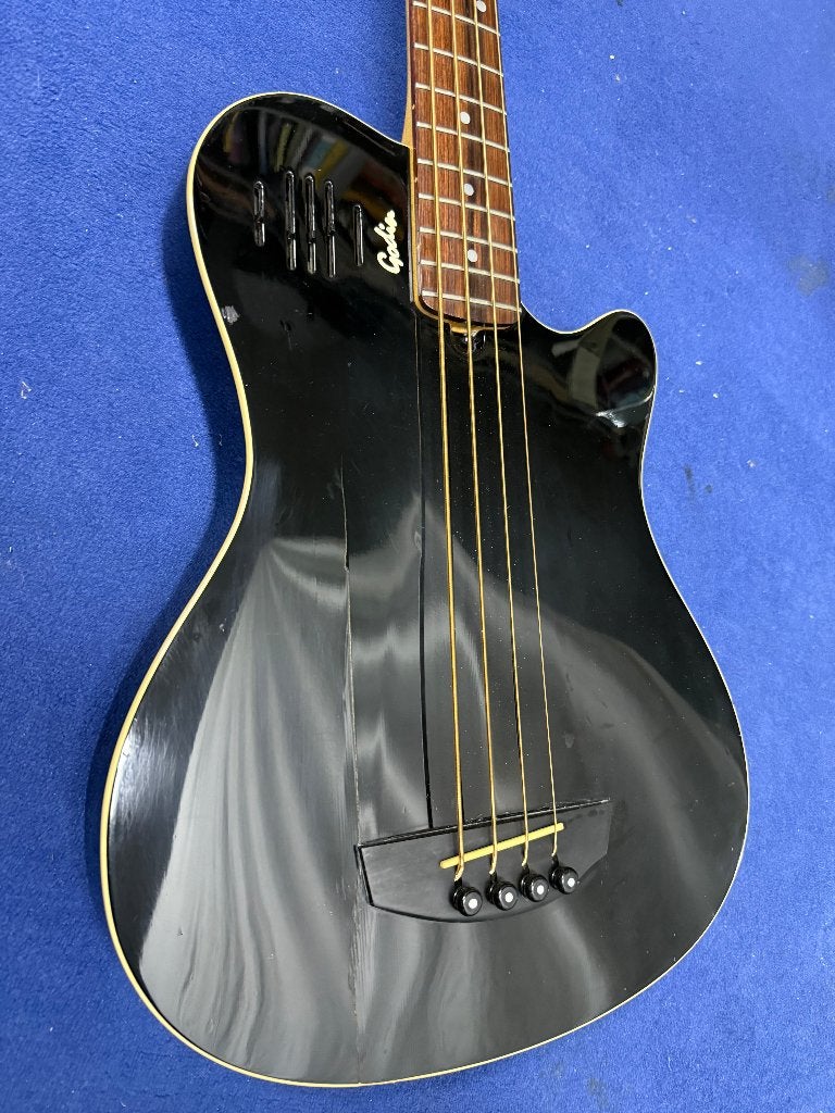 Godin A4 Acoustische basgitaar electrisch incl. koffer, Ophalen, Gebruikt, Semi-akoestisch