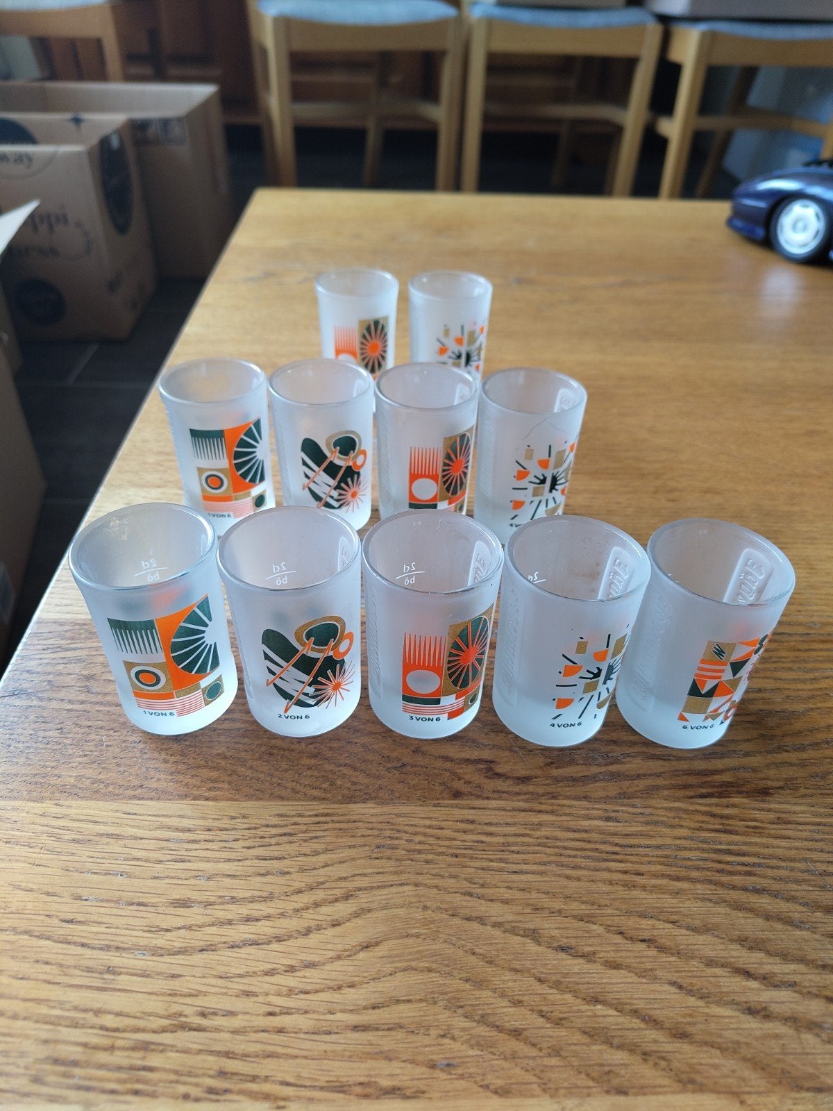 Set van 11 Jägermeister borrelglaasjes limited edition, Ophalen