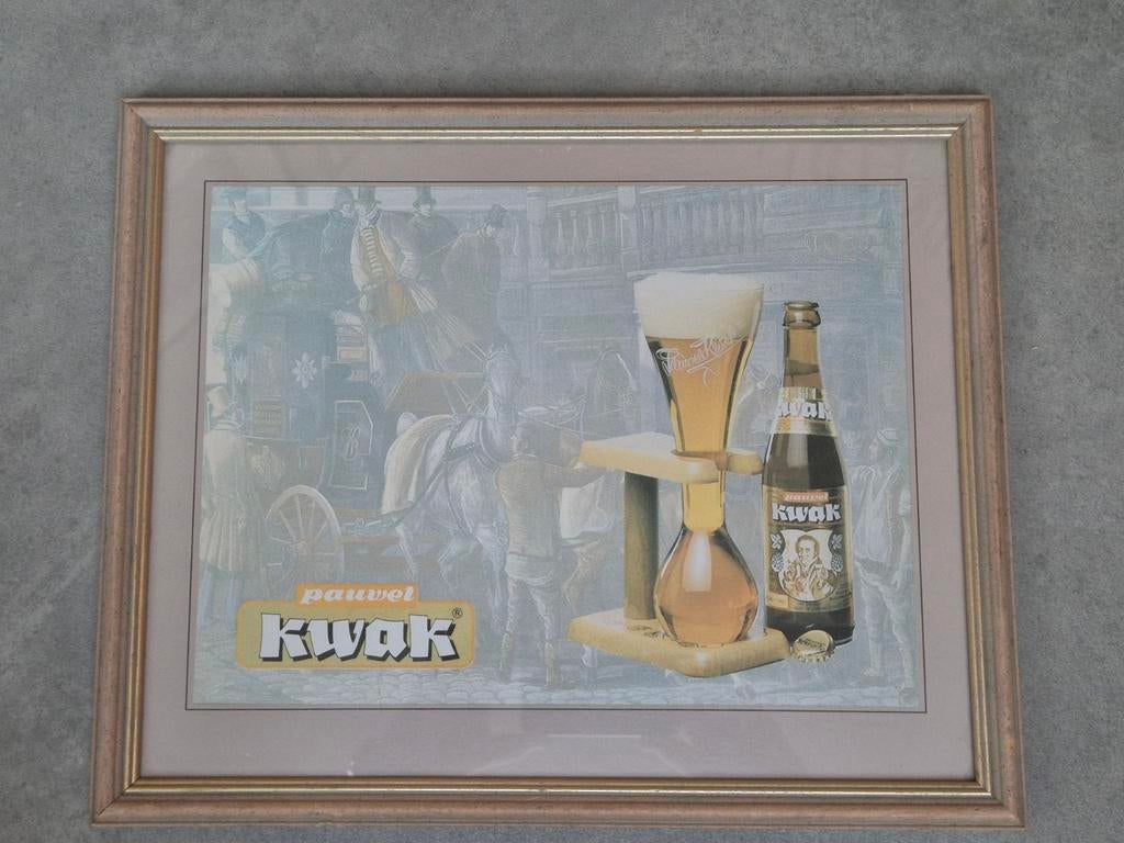 Pauwels Kwak ingelijste bier reclame, Verzamelen, Ophalen of Verzenden, Zo goed als nieuw, Reclamebord