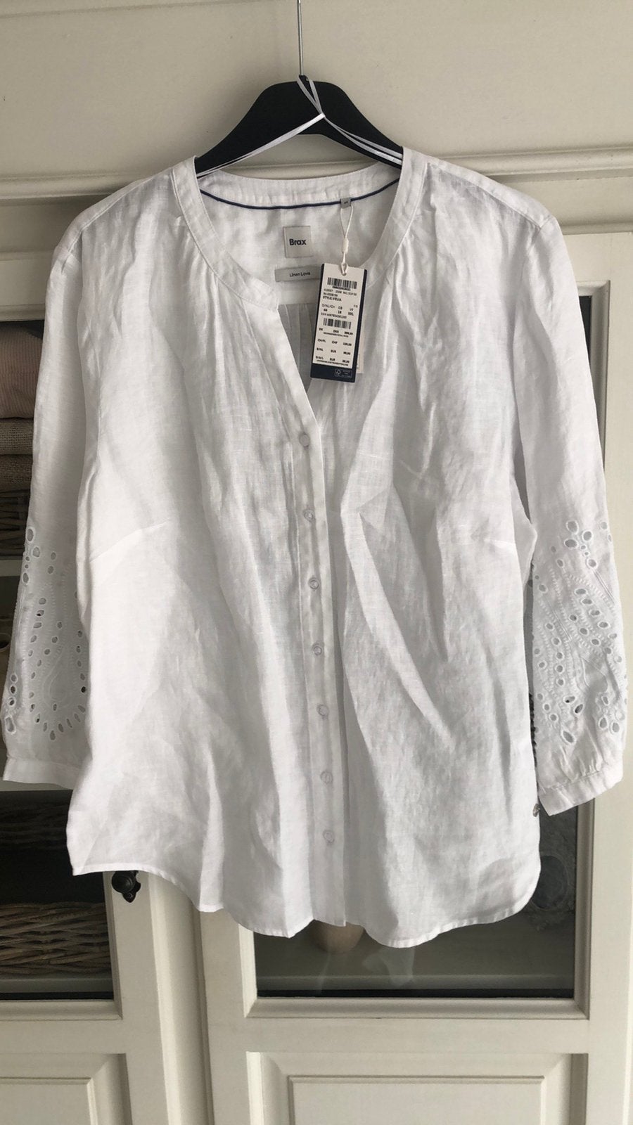 Brax linnen blouse maat 44 nieuw, Ophalen of Verzenden, Nieuw, Wit, Blouse of Tuniek