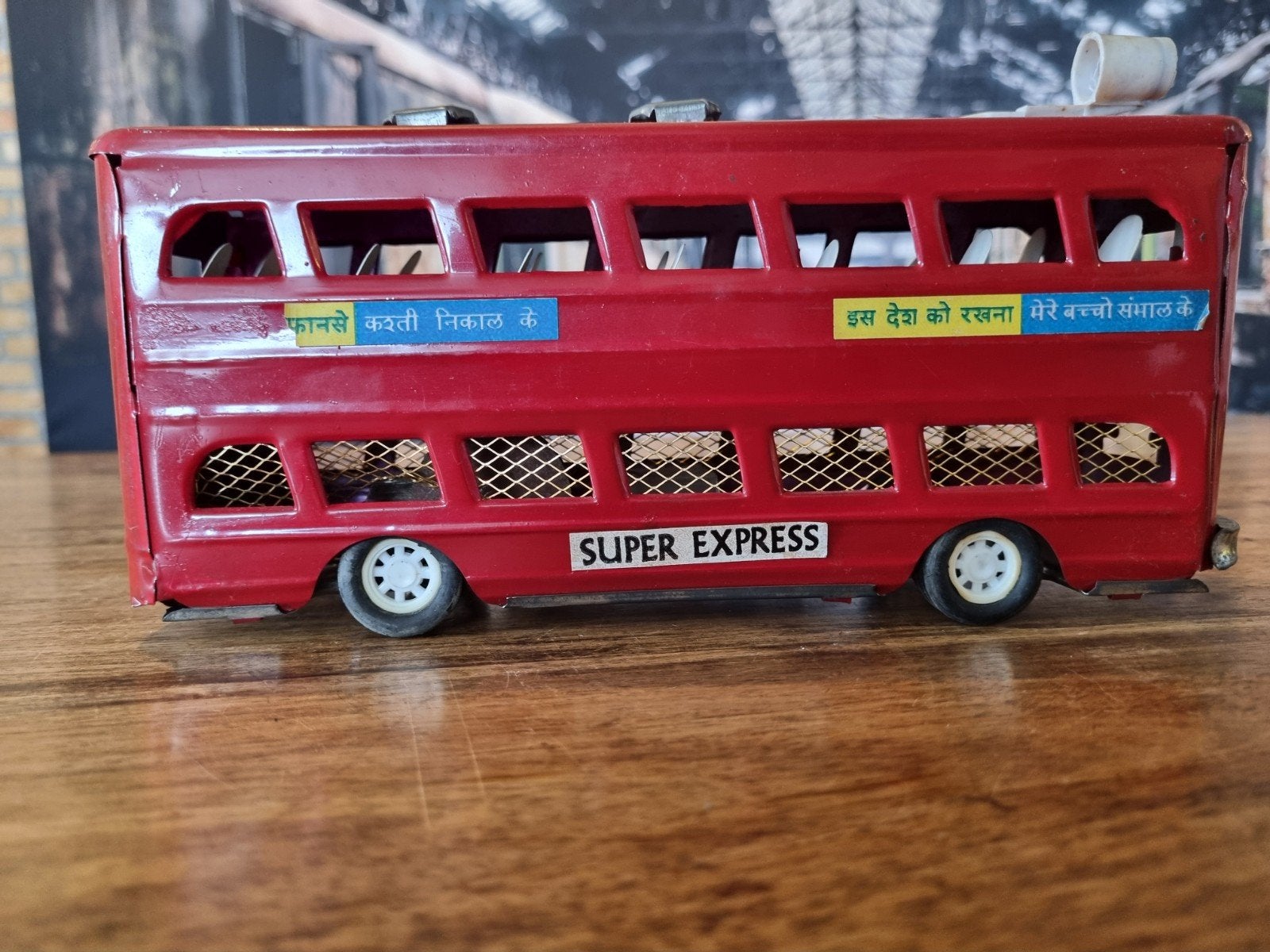 Vintage blikken speelgoedbus 'Super Express', Ophalen of Verzenden