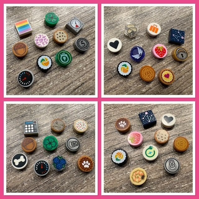 Lego 1x1 rondjes met opdruk 10 stuks 0.60/setje, Ophalen of Verzenden, Nieuw, Accessoire, Lego