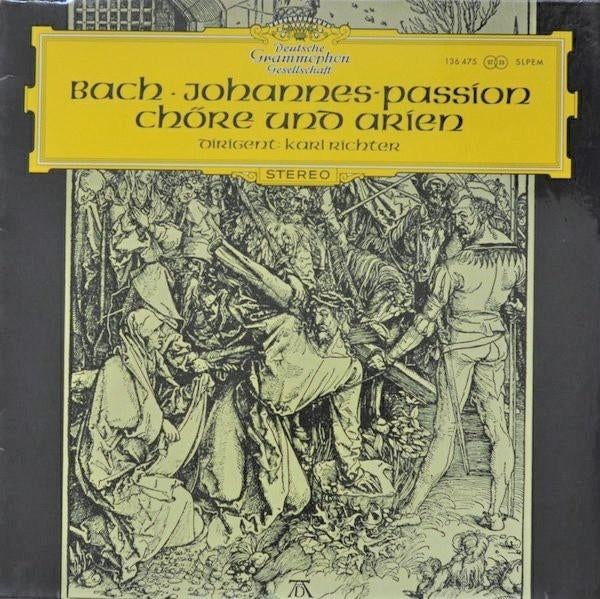 LP - BACH - Johannes Passion - dirigent Karl Richter, Overige typen, Ophalen of Verzenden, Zo goed als nieuw, 12 inch