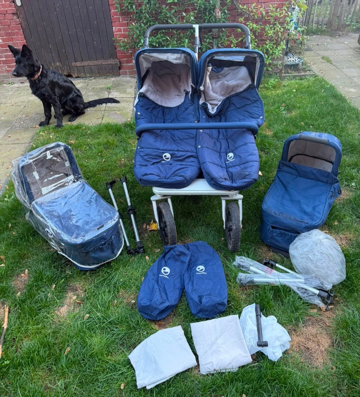 Easywalker Duowagen donkerblauw - zeer compleet, Ophalen, Gebruikt, Overige merken, Duowagen