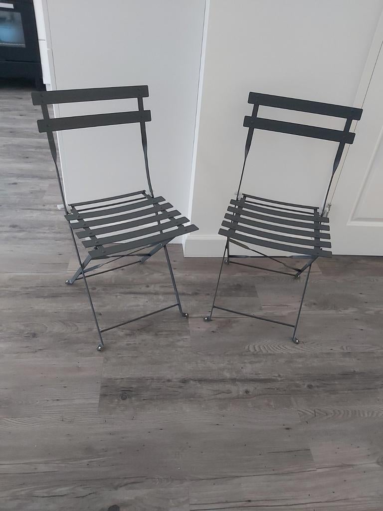Nieuw! 2 Stuks bistrostoeltjes terrasstoel antraciet grijs, Ophalen, Nieuw