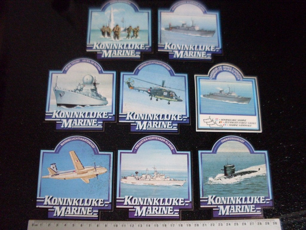 8x sticker koninklijke marine diverse onderdelen leger NL, Verzenden, Zo goed als nieuw, Bedrijf of Vereniging