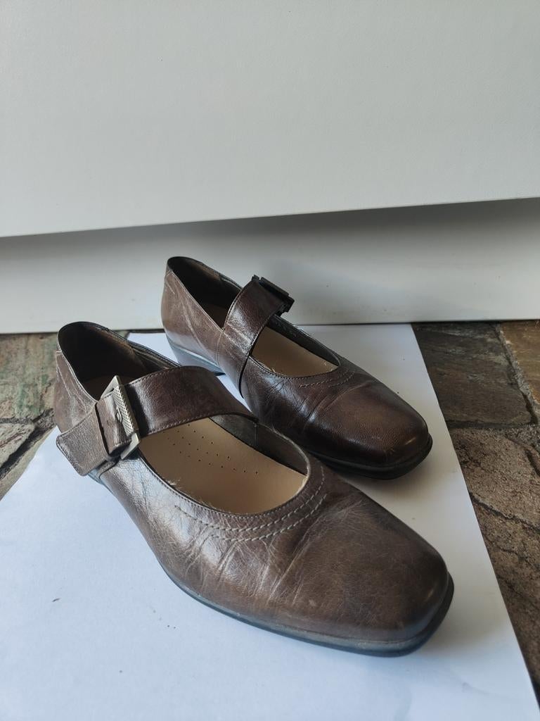 Durea schoenen bruin, maat 6,5 (40) E, met gesp, Durea, Bruin, Ophalen of Verzenden, Zo goed als nieuw