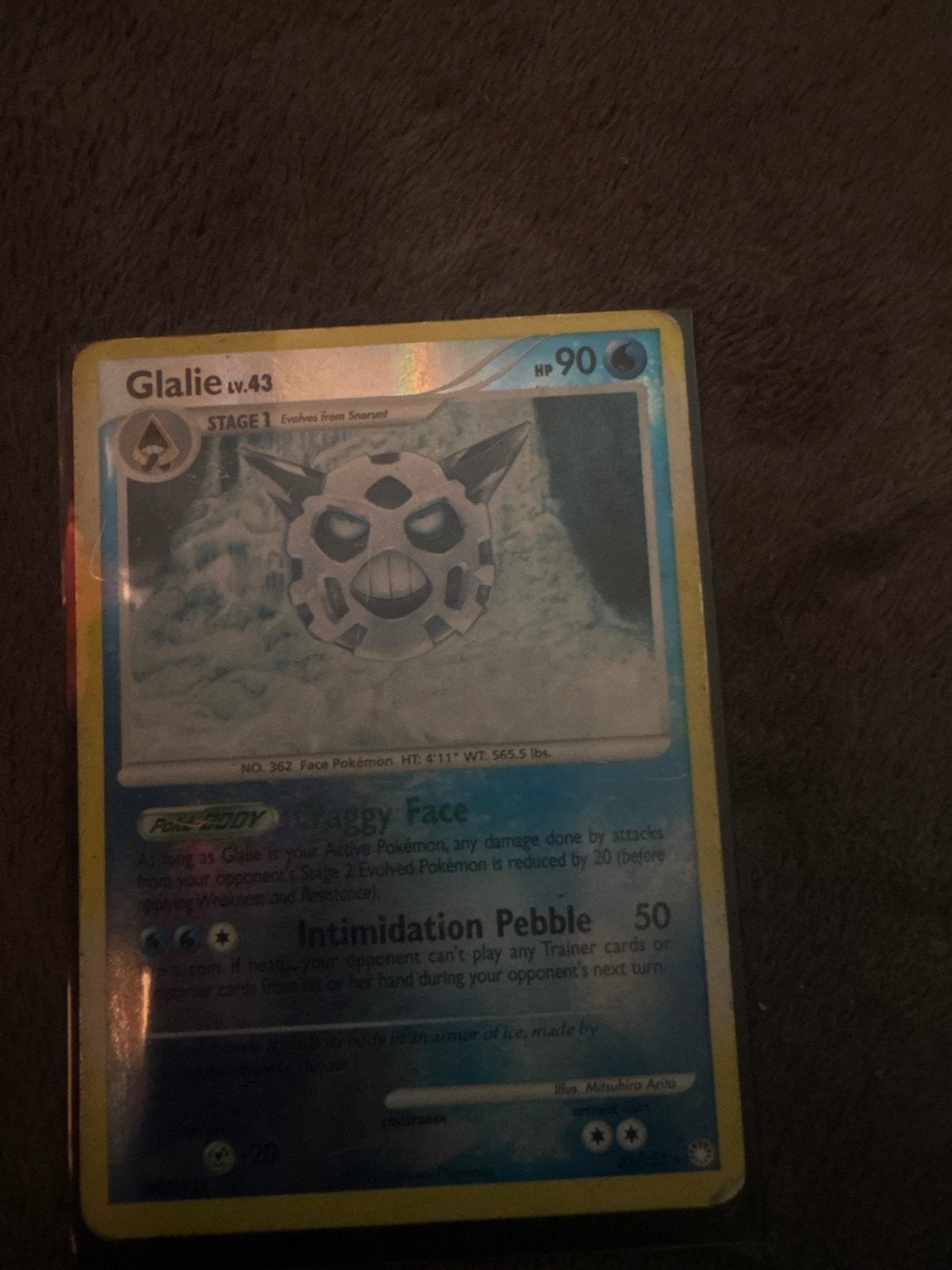 Pokémon Kaart Glalie LV.43 HP90, Ophalen of Verzenden, Gebruikt, Losse kaart