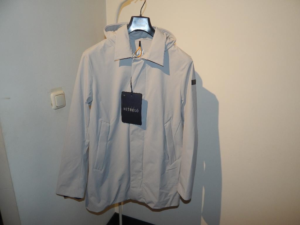Hetrego licht grijze jas Nieuw capuchon en rits mt 50, Kleding | Heren, Jassen | Winter, Nieuw, Maat 48/50 (M), Grijs, Verzenden