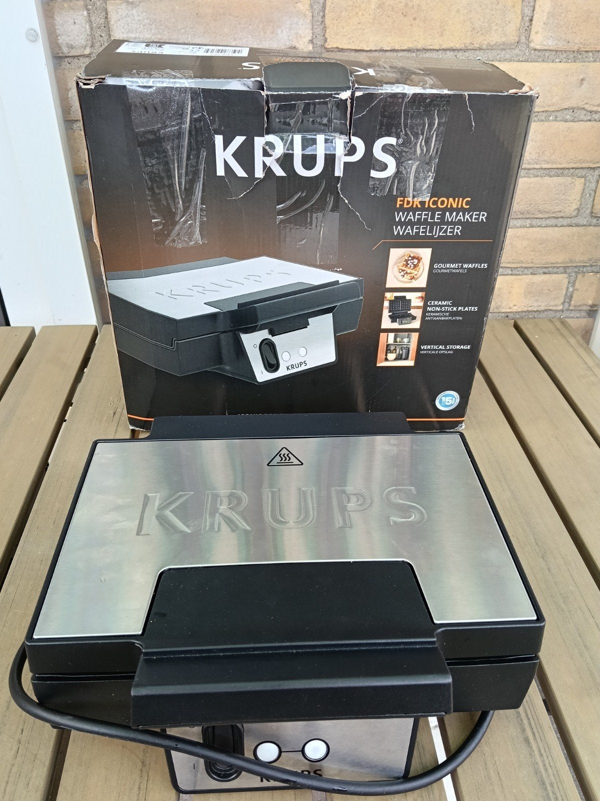 Krups FDK261 Iconic Wafelijzer - Zo goed als nieuw, Ophalen of Verzenden, Zo goed als nieuw