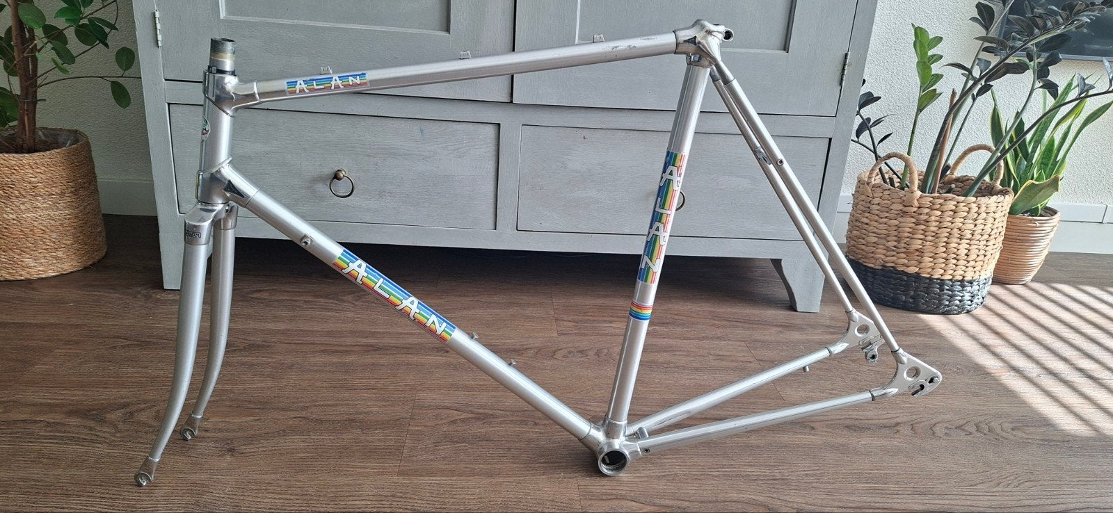 ALAN super record frame met voorvork, Gebruikt, Aluminium, 53 tot 57 cm, Ophalen