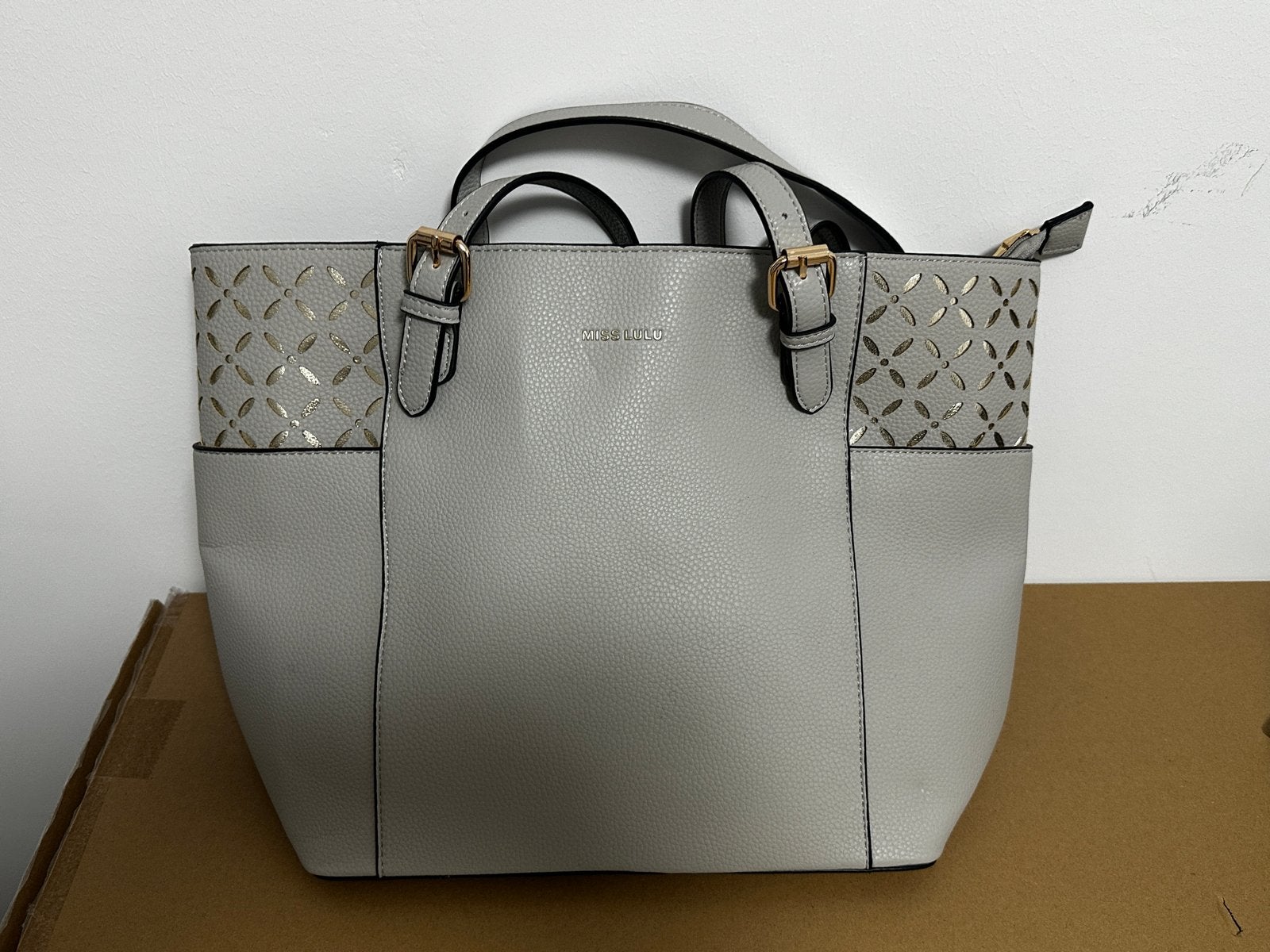Nieuwe Miss Lulu tas - Ruim met veel vakken, Ophalen of Verzenden, Nieuw, Grijs, Handtas