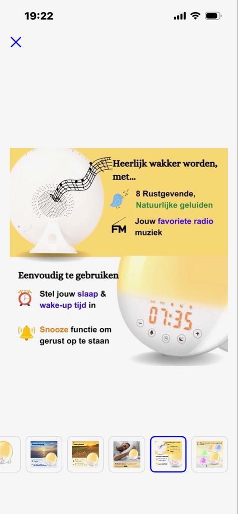 Wake-up Light Wekker met Zonsopgang Simulatie en Natuurgelui, Ophalen of Verzenden, Zo goed als nieuw, Digitaal
