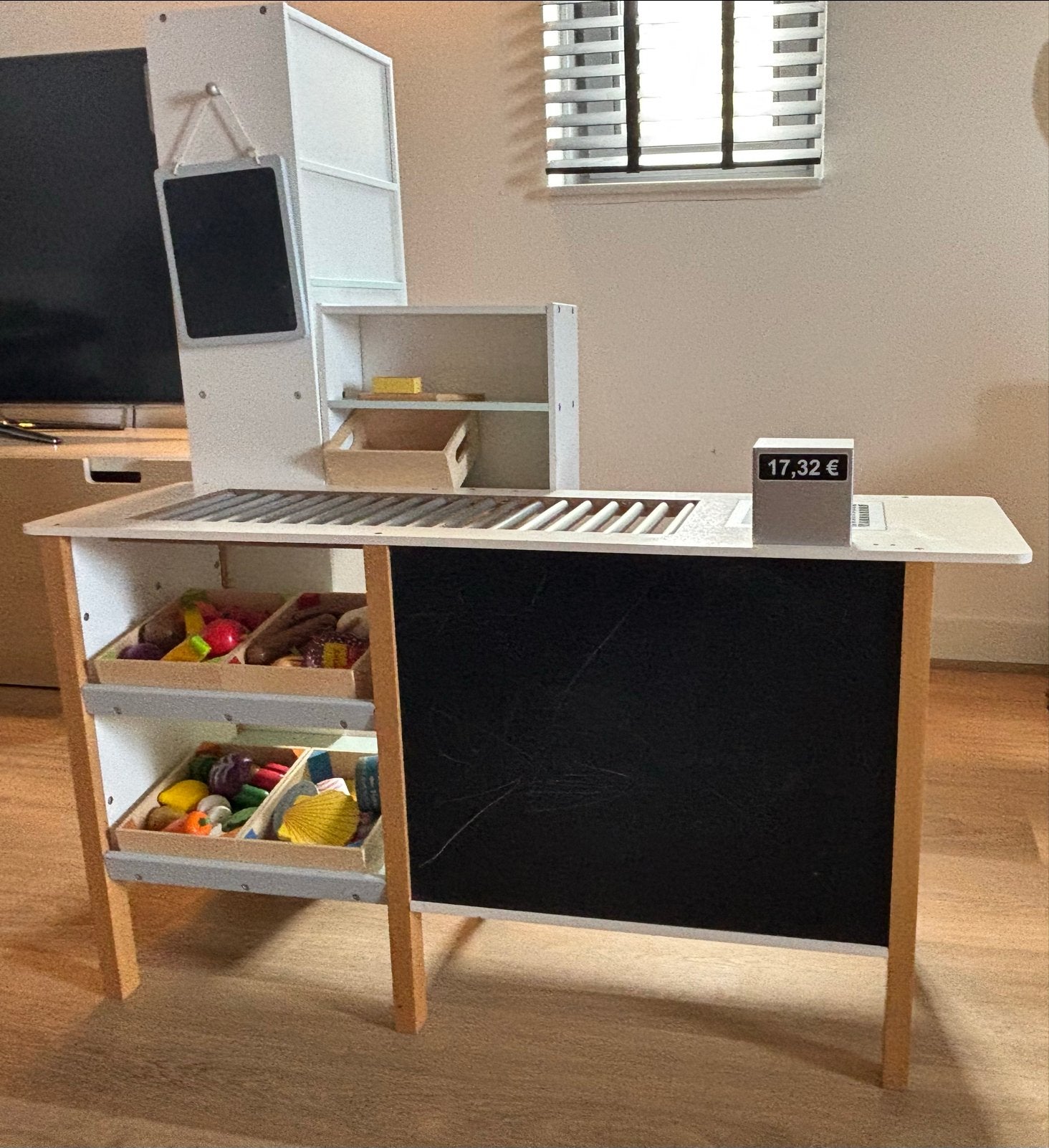 Houten speelgoedwinkel met houten accessoires, Kinderen en Baby's, Ophalen, Gebruikt, Meubelstuk of Keukentje
